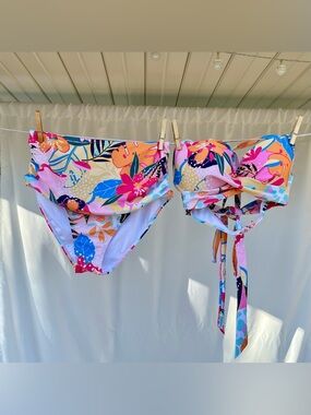 High-Waist Tropical Floral Bikini Set